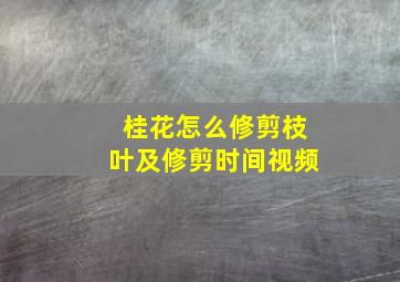 桂花怎么修剪枝叶及修剪时间视频