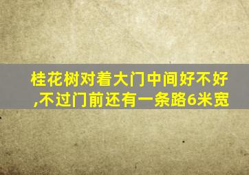 桂花树对着大门中间好不好,不过门前还有一条路6米宽