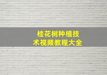 桂花树种植技术视频教程大全