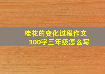 桂花的变化过程作文300字三年级怎么写