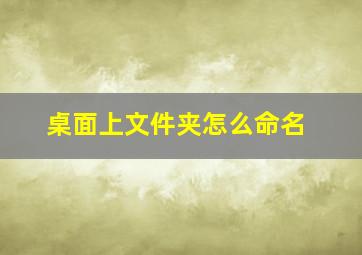 桌面上文件夹怎么命名