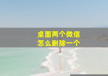 桌面两个微信怎么删除一个