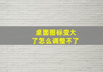 桌面图标变大了怎么调整不了