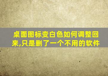 桌面图标变白色如何调整回来,只是删了一个不用的软件