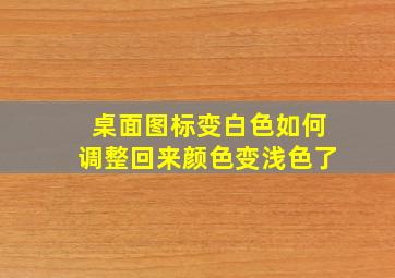 桌面图标变白色如何调整回来颜色变浅色了