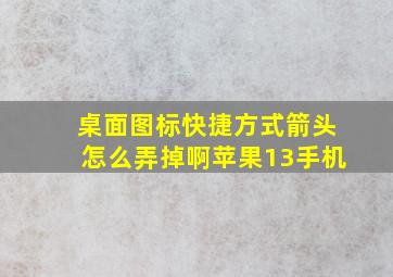 桌面图标快捷方式箭头怎么弄掉啊苹果13手机