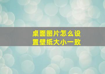 桌面图片怎么设置壁纸大小一致