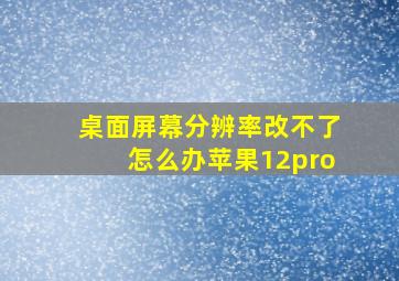 桌面屏幕分辨率改不了怎么办苹果12pro