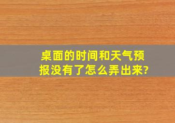 桌面的时间和天气预报没有了怎么弄出来?