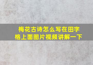 梅花古诗怎么写在田字格上面图片视频讲解一下