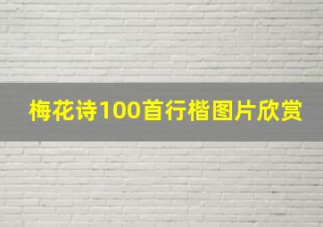 梅花诗100首行楷图片欣赏