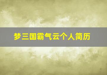 梦三国霸气云个人简历