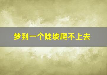 梦到一个陡坡爬不上去