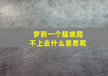 梦到一个陡坡爬不上去什么意思呢