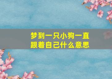 梦到一只小狗一直跟着自己什么意思