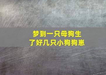 梦到一只母狗生了好几只小狗狗崽