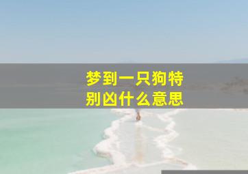 梦到一只狗特别凶什么意思