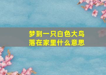 梦到一只白色大鸟落在家里什么意思