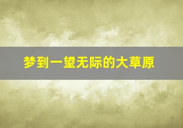 梦到一望无际的大草原