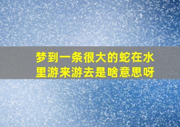 梦到一条很大的蛇在水里游来游去是啥意思呀