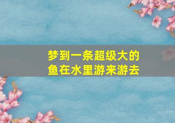 梦到一条超级大的鱼在水里游来游去