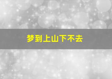 梦到上山下不去