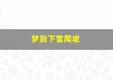 梦到下雪爬坡