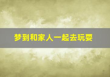 梦到和家人一起去玩耍