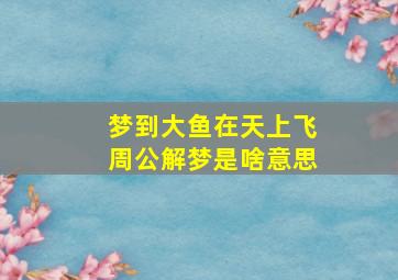 梦到大鱼在天上飞周公解梦是啥意思