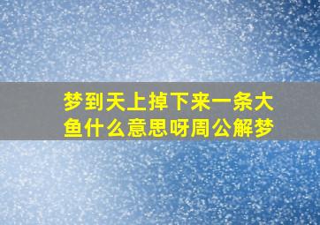 梦到天上掉下来一条大鱼什么意思呀周公解梦