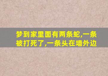 梦到家里面有两条蛇,一条被打死了,一条头在墙外边