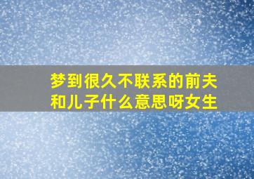 梦到很久不联系的前夫和儿子什么意思呀女生