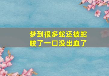 梦到很多蛇还被蛇咬了一口没出血了