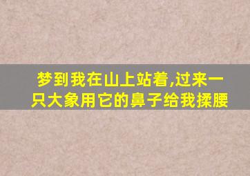 梦到我在山上站着,过来一只大象用它的鼻子给我揉腰