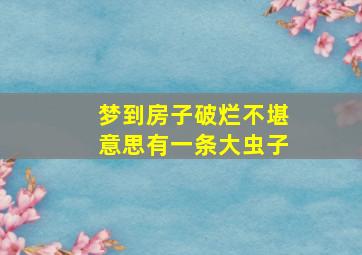 梦到房子破烂不堪意思有一条大虫子