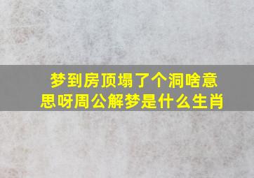 梦到房顶塌了个洞啥意思呀周公解梦是什么生肖