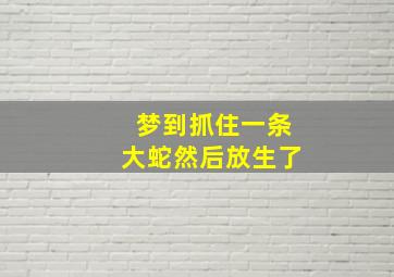 梦到抓住一条大蛇然后放生了