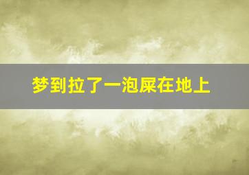 梦到拉了一泡屎在地上