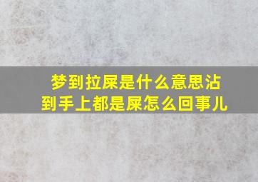 梦到拉屎是什么意思沾到手上都是屎怎么回事儿