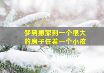 梦到搬家到一个很大的房子住着一个小孩