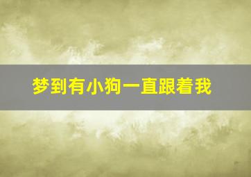 梦到有小狗一直跟着我