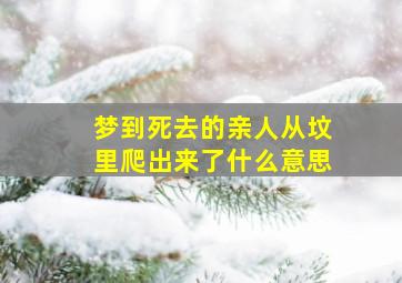 梦到死去的亲人从坟里爬出来了什么意思