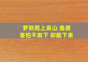 梦到爬上高山 虽很害怕不敢下 却能下来