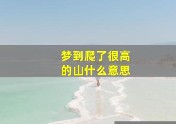 梦到爬了很高的山什么意思