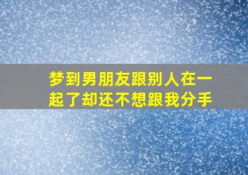 梦到男朋友跟别人在一起了却还不想跟我分手