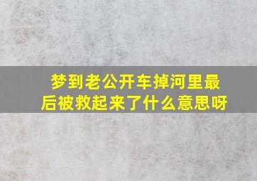 梦到老公开车掉河里最后被救起来了什么意思呀