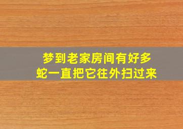 梦到老家房间有好多蛇一直把它往外扫过来