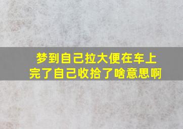 梦到自己拉大便在车上完了自己收拾了啥意思啊