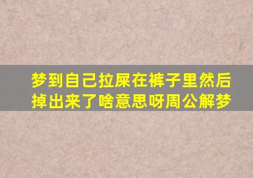 梦到自己拉屎在裤子里然后掉出来了啥意思呀周公解梦