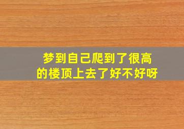 梦到自己爬到了很高的楼顶上去了好不好呀